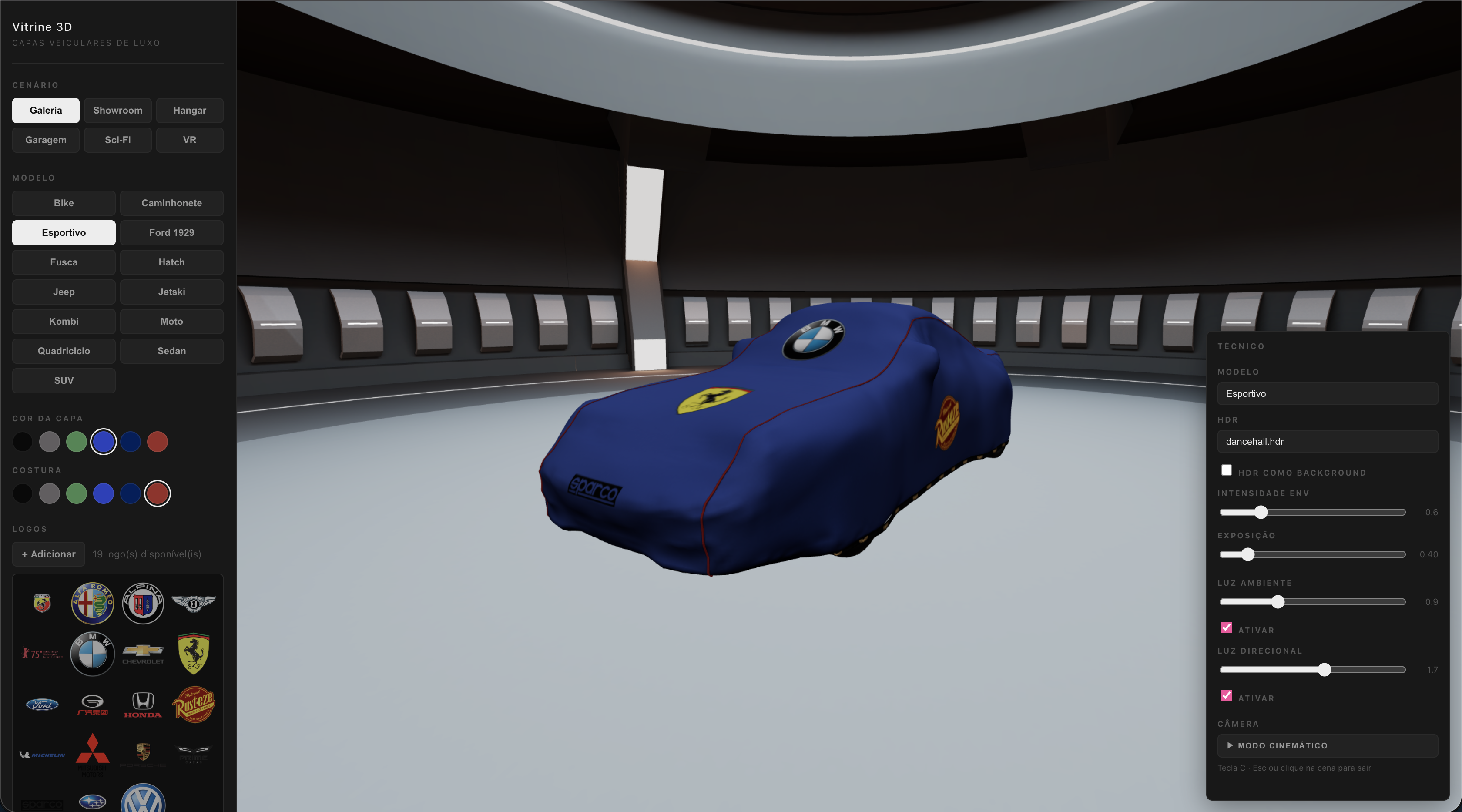 Vitrine 3D – Car Cover Showroom